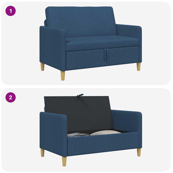 Grote foto vidaxl bank met opslag blauw 122 x 78 x 87 cm polyester huis en inrichting bankstellen