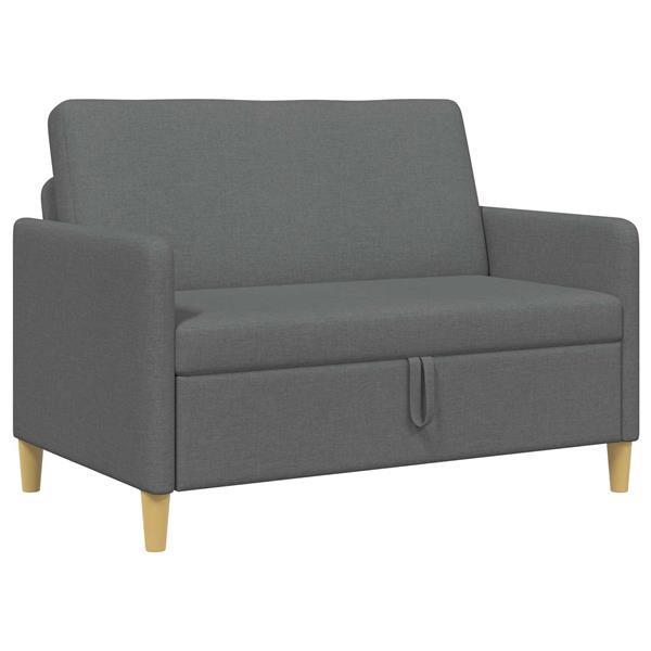 Grote foto vidaxl bank met opslag donkergrijs 122 x 78 x 87 cm polyester huis en inrichting bankstellen