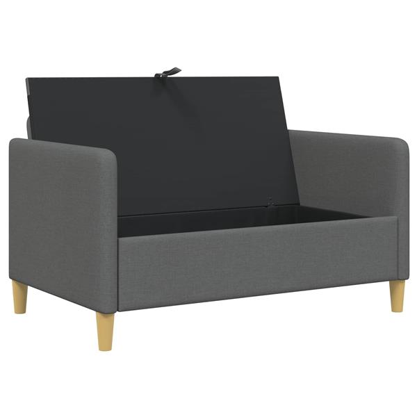 Grote foto vidaxl bank met opslag donkergrijs 122 x 78 x 87 cm polyester huis en inrichting bankstellen