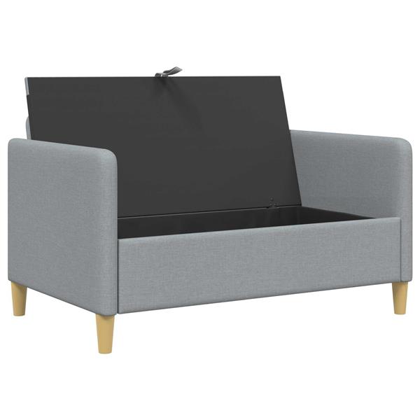Grote foto vidaxl bank met opslag lichtgrijs 122 x 78 x 87 cm polyester huis en inrichting bankstellen