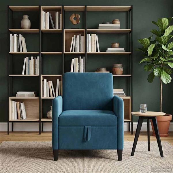 Grote foto vidaxl bank met opslag blauw 72 x 78 x 87 cm polyester huis en inrichting bankstellen