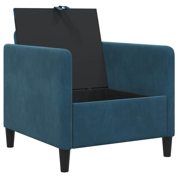 Grote foto vidaxl bank met opslag blauw 72 x 78 x 87 cm polyester huis en inrichting bankstellen
