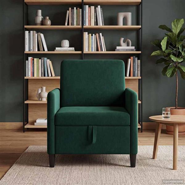 Grote foto vidaxl bank met opslag donkergroen 72 x 78 x 87 cm polyester huis en inrichting bankstellen