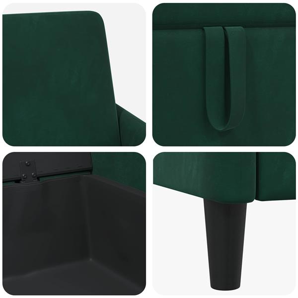 Grote foto vidaxl bank met opslag donkergroen 72 x 78 x 87 cm polyester huis en inrichting bankstellen