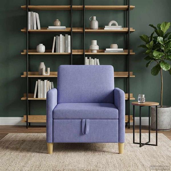 Grote foto vidaxl bank met opslag jeans blauw 72 x 78 x 87 cm polyester huis en inrichting bankstellen