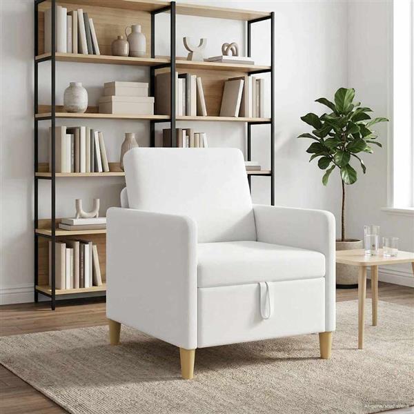 Grote foto vidaxl bank met opslag wit 72 x 78 x 87 cm polyester huis en inrichting bankstellen