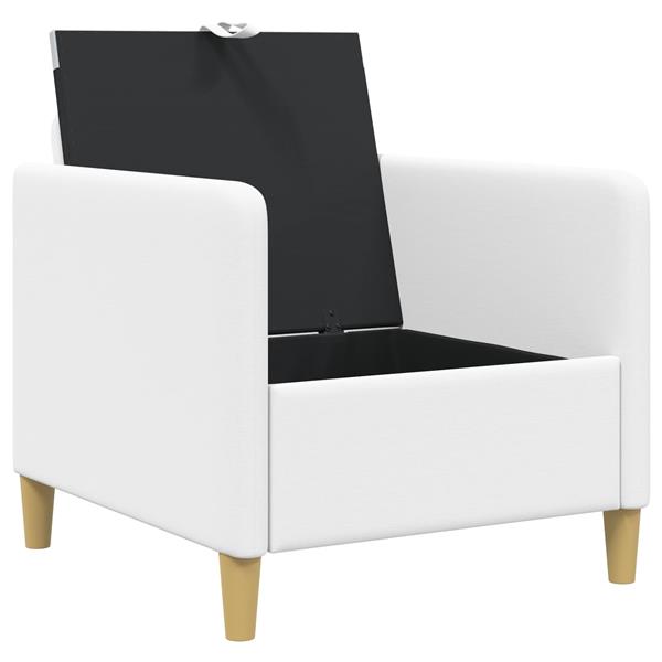 Grote foto vidaxl bank met opslag wit 72 x 78 x 87 cm polyester huis en inrichting bankstellen