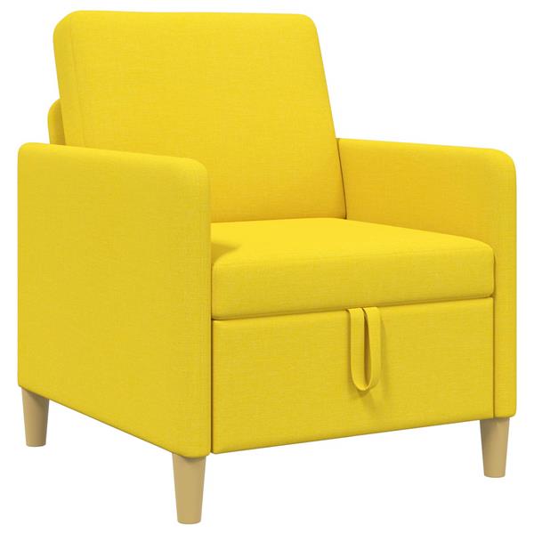 Grote foto vidaxl bank met opslag lichtgeel 72 x 78 x 87 cm polyester huis en inrichting bankstellen