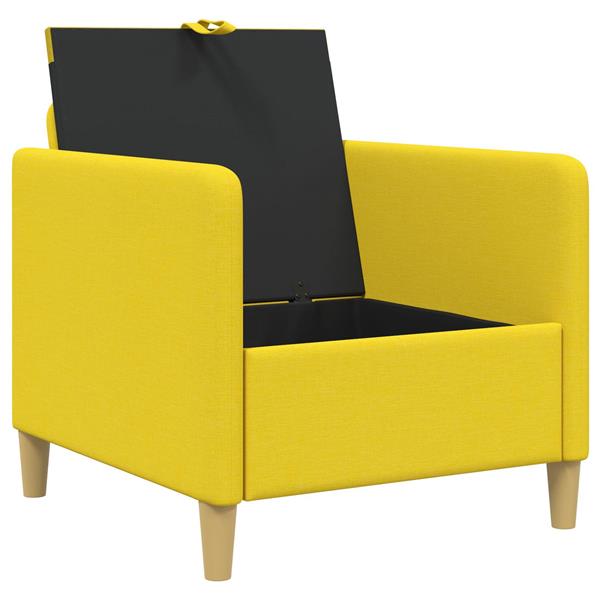 Grote foto vidaxl bank met opslag lichtgeel 72 x 78 x 87 cm polyester huis en inrichting bankstellen