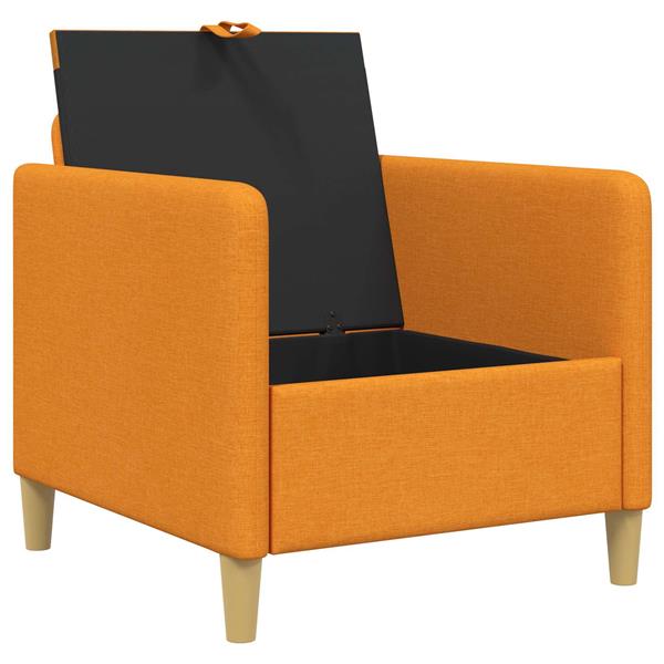 Grote foto vidaxl bank met opslag donkergeel 72 x 78 x 87 cm polyester huis en inrichting bankstellen