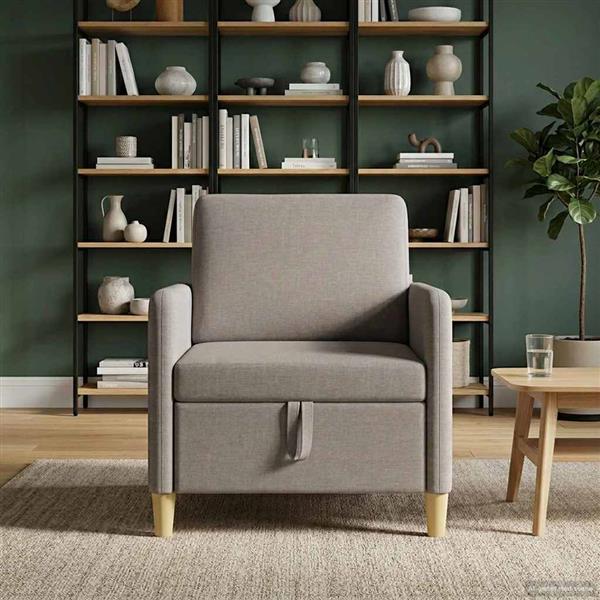 Grote foto vidaxl bank met opslag taupe 72 x 78 x 87 cm polyester huis en inrichting bankstellen