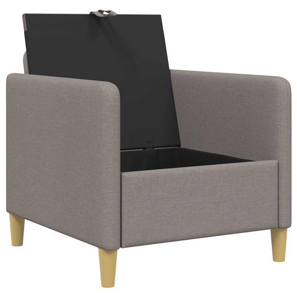 Grote foto vidaxl bank met opslag taupe 72 x 78 x 87 cm polyester huis en inrichting bankstellen