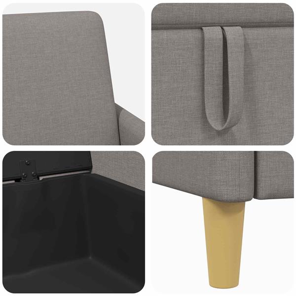 Grote foto vidaxl bank met opslag taupe 72 x 78 x 87 cm polyester huis en inrichting bankstellen