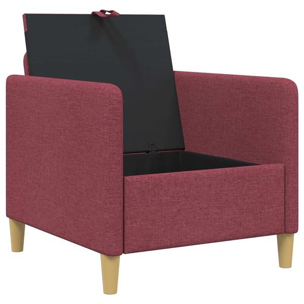 Grote foto vidaxl bank met opslag wijnrood 72 x 78 x 87 cm polyester huis en inrichting bankstellen