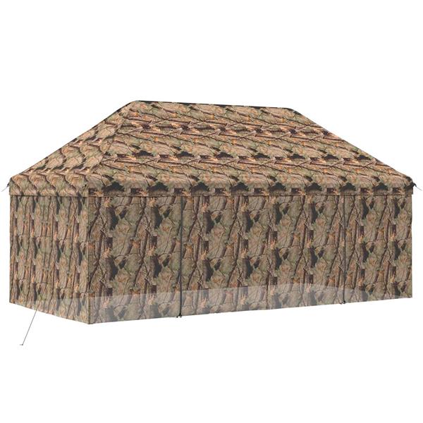 Grote foto vidaxl pop up gazebo met 4 zijwanden 3 x 6 m bos camouflage tuin en terras overige tuin en terras