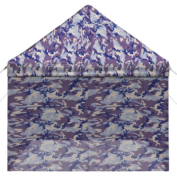 Grote foto vidaxl pop up gazebo met 4 zijwanden 2 95 x 4 1 m blauw camouflage tuin en terras overige tuin en terras