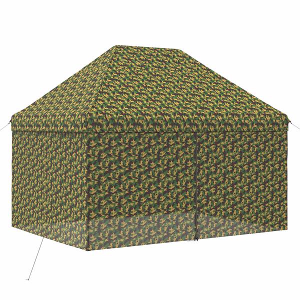 Grote foto vidaxl tent met 4 zijwanden 2 9 x 4 3 m leger camouflage tuin en terras overige tuin en terras