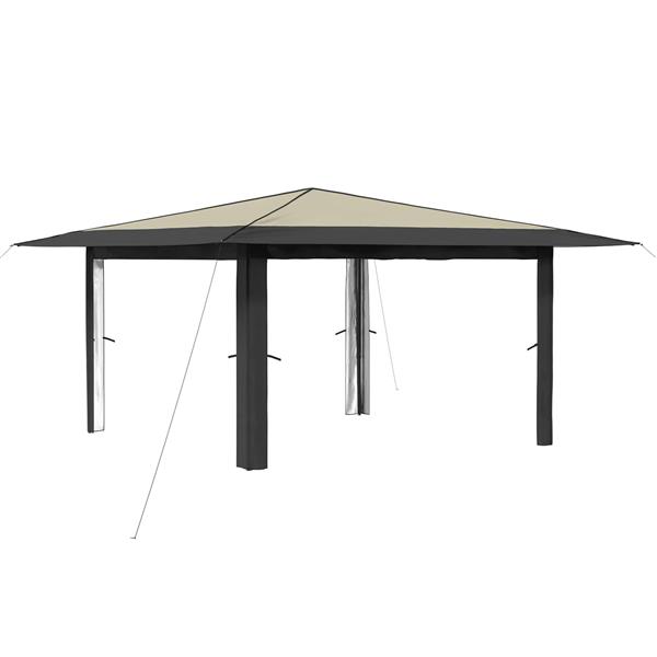 Grote foto vidaxl paviljoen zonder zijwand 4 x 4 m cr me en antraciet tuin en terras overige tuin en terras