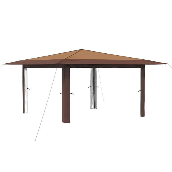 Grote foto vidaxl paviljoen zonder zijwand 4 x 4 m beige en bruin tuin en terras overige tuin en terras
