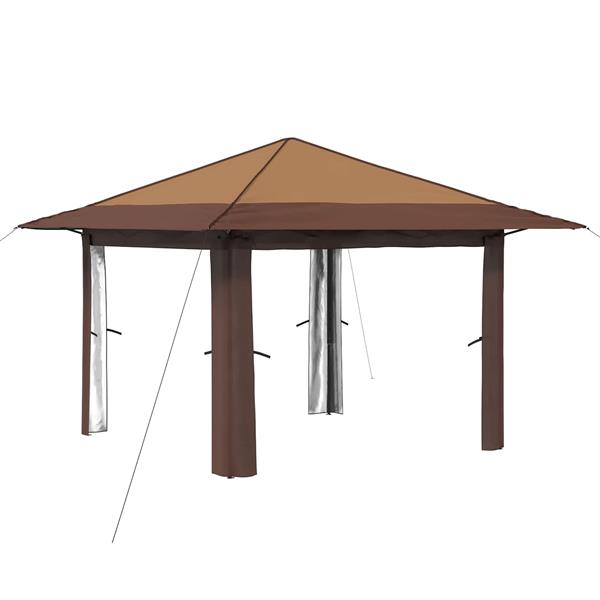 Grote foto vidaxl gazebo zonder zijwand beige en bruin tuin en terras overige tuin en terras
