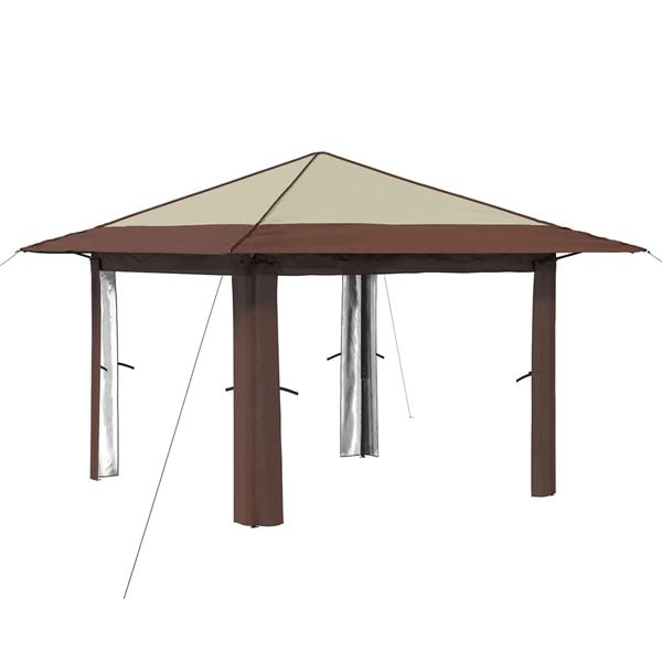 Grote foto vidaxl gazebo zonder zijwand cr me en bruin tuin en terras overige tuin en terras