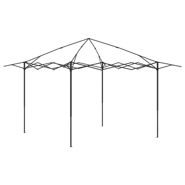 Grote foto vidaxl gazebo met 4 zijwanden 2 6 x 2 6 m cr me en bruin tuin en terras overige tuin en terras