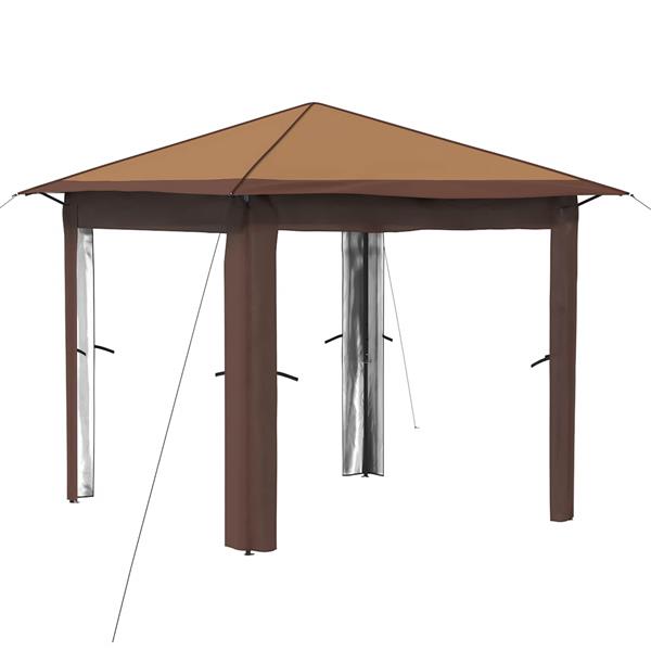 Grote foto vidaxl gazebo zonder zijwand 2 6 x 2 6 m beige en bruin tuin en terras overige tuin en terras