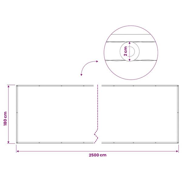 Grote foto vidaxl balkonscherm 1 8 x 25 m stof met pu coating cr mekleurig tuin en terras overige tuin en terras