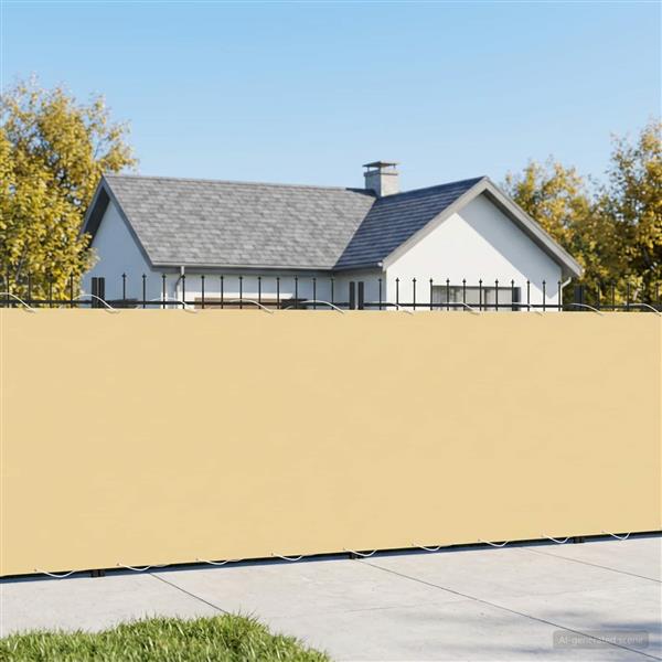 Grote foto vidaxl balkonscherm 1 8 x 25 m stof met pu coating beige tuin en terras overige tuin en terras