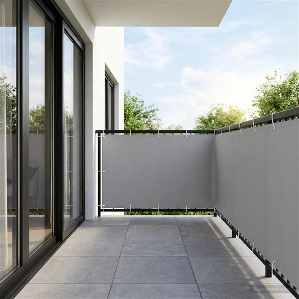 Grote foto vidaxl balkonscherm 1 5 x 25 m stof met pu coating lichtgrijs tuin en terras overige tuin en terras