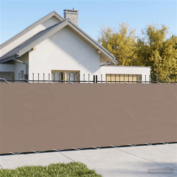 Grote foto vidaxl balkonscherm 1 5 x 15 m stof met pu coating taupe tuin en terras overige tuin en terras