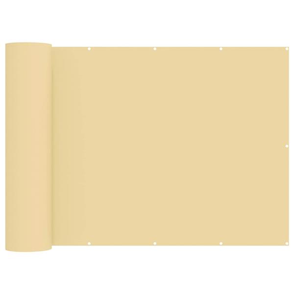 Grote foto vidaxl balkonscherm 1 5 x 15 m stof met pu coating beige tuin en terras overige tuin en terras