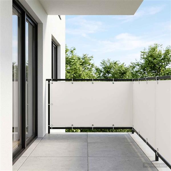 Grote foto vidaxl balkonscherm 1 5 x 15 m stof met pu coating wit tuin en terras overige tuin en terras