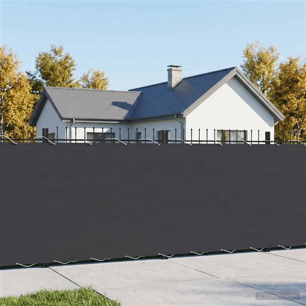 Grote foto vidaxl balkonscherm 1 2 x 25 m stof met pu coating zwart tuin en terras overige tuin en terras