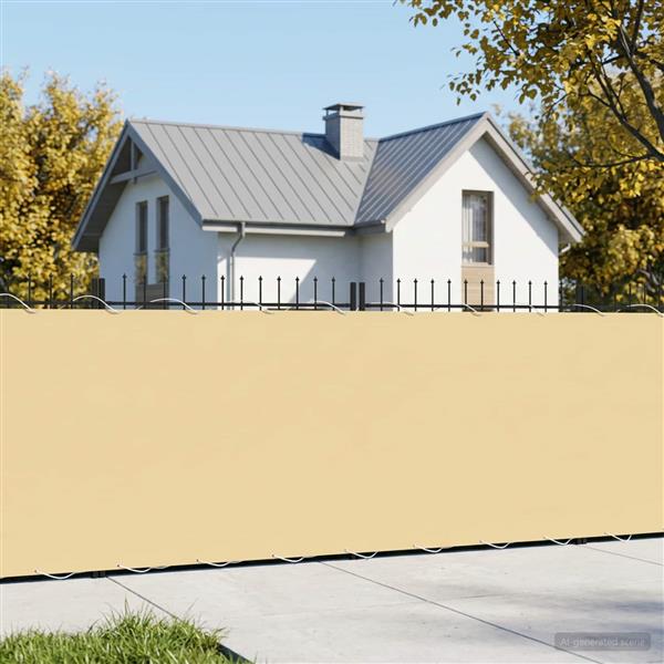 Grote foto vidaxl balkonscherm 1 2 x 25 m stof met pu coating beige tuin en terras overige tuin en terras