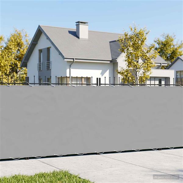 Grote foto vidaxl balkonscherm 1 2 x 25 m stof met pu coating lichtgrijs tuin en terras overige tuin en terras