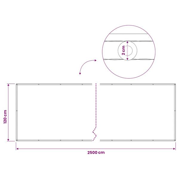 Grote foto vidaxl balkonscherm 1 2 x 25 m stof met pu coating lichtgrijs tuin en terras overige tuin en terras