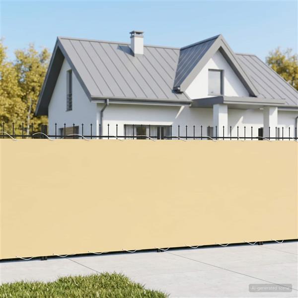 Grote foto vidaxl balkonscherm 1 2 x 15 m stof met pu coating beige tuin en terras overige tuin en terras