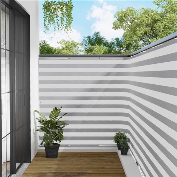 Grote foto vidaxl balkon privacy scherm 150 x 200 cm stof met pu coating tuin en terras overige tuin en terras