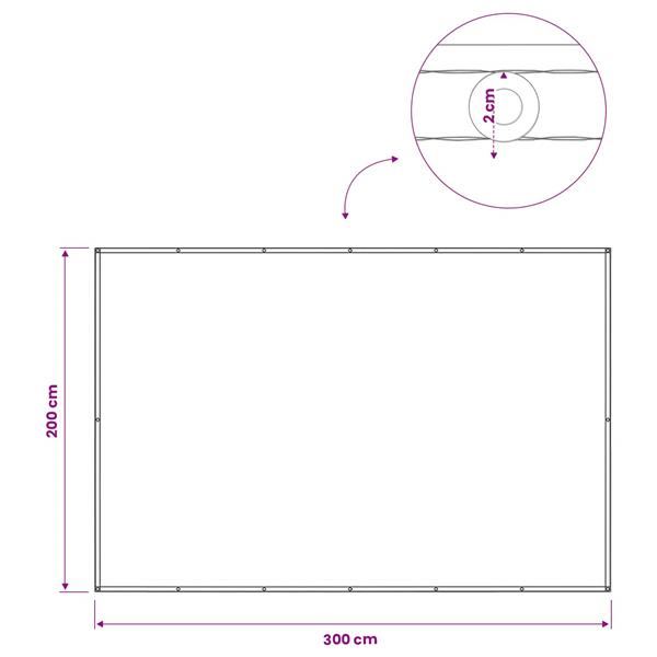 Grote foto vidaxl balkon privacy scherm 200 x 300 cm stof met pu coating tuin en terras overige tuin en terras