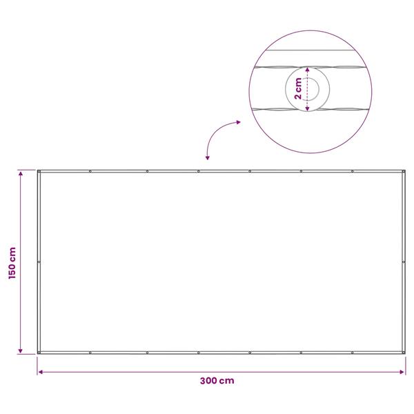 Grote foto vidaxl balkon privacy scherm 150 x 300 cm stof met pu coating tuin en terras overige tuin en terras