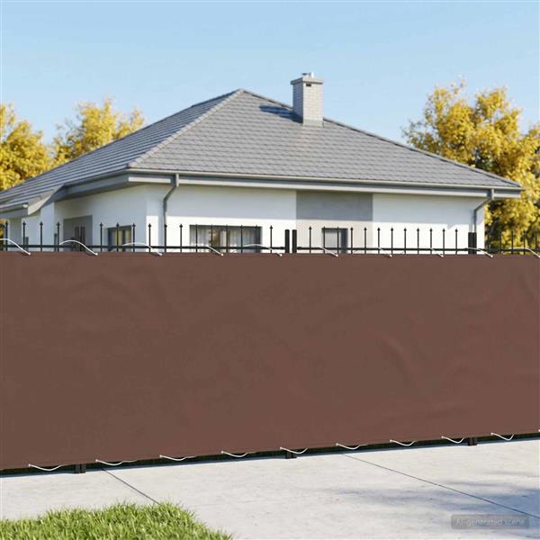 Grote foto vidaxl balkon privacy scherm 150 x 600 cm stof met pu coating bruin tuin en terras overige tuin en terras