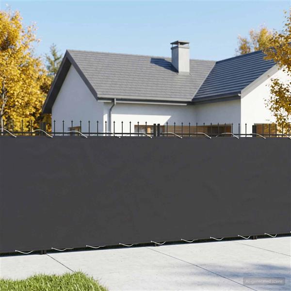 Grote foto vidaxl balkon privacy scherm 180 x 600 cm stof met pu coating zwart tuin en terras overige tuin en terras