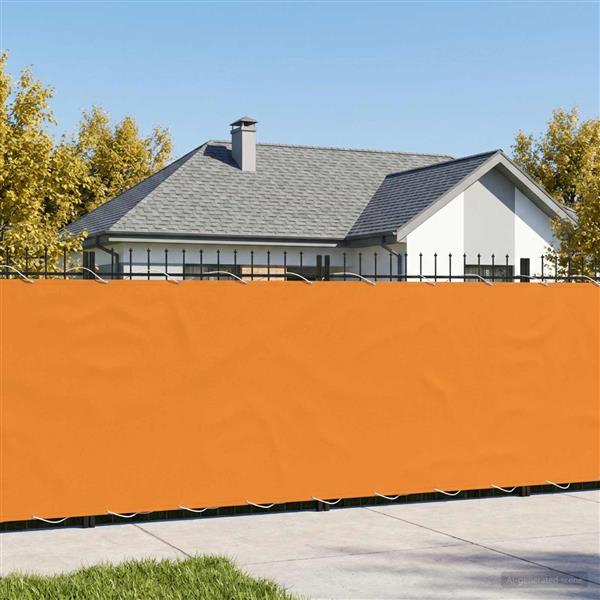 Grote foto vidaxl balkon privacy scherm 180 x 1000 cm stof met pu coating oranje tuin en terras overige tuin en terras