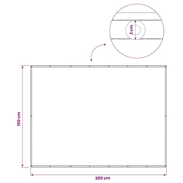 Grote foto vidaxl balkon privacy scherm 150 x 200 cm stof met pu coating tuin en terras overige tuin en terras