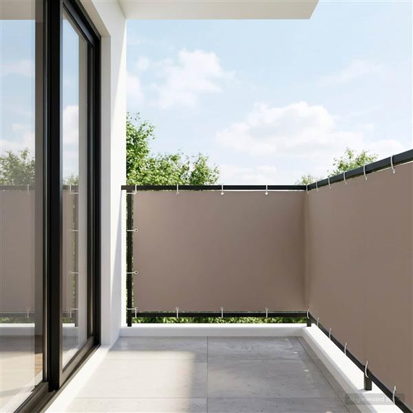 Grote foto vidaxl balkon privacy scherm 150 x 800 cm stof met pu coating taupe tuin en terras overige tuin en terras