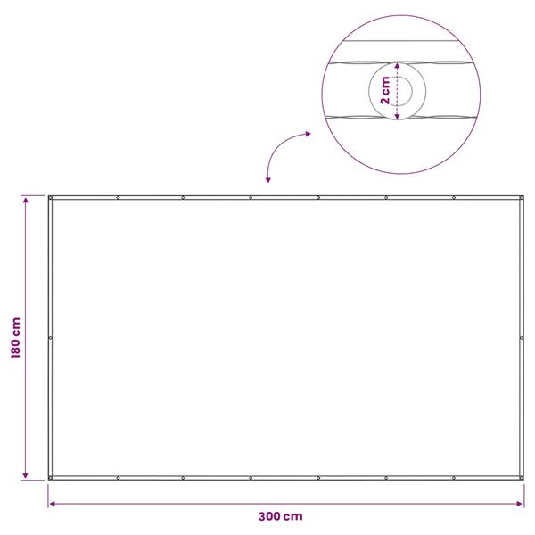 Grote foto vidaxl balkon privacy scherm 180 x 300 cm stof met pu coating tuin en terras overige tuin en terras