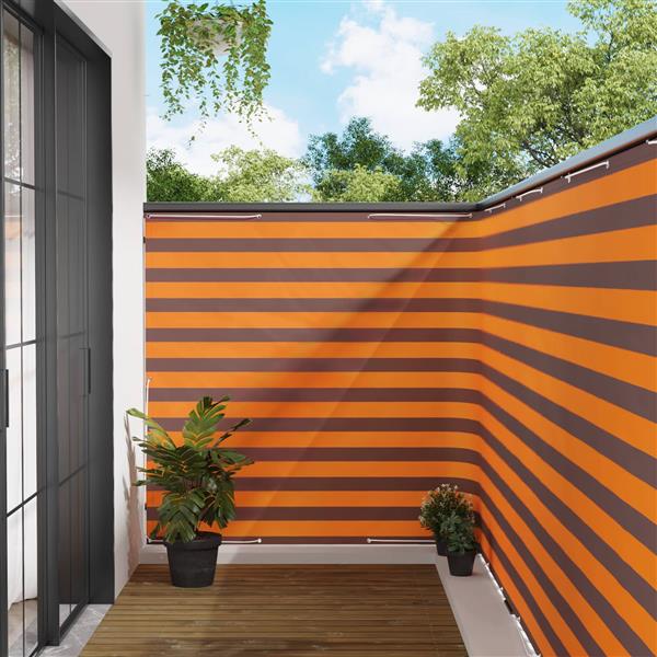 Grote foto vidaxl balkon privacy scherm 150 x 200 cm stof met pu coating tuin en terras overige tuin en terras