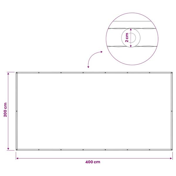 Grote foto vidaxl balkon privacy scherm 200 x 400 cm stof met pu coating tuin en terras overige tuin en terras