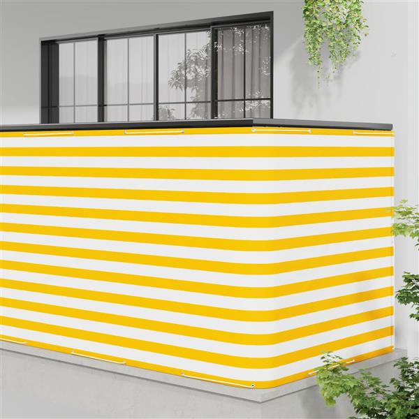 Grote foto vidaxl balkon privacy scherm 150 x 600 cm stof met pu coating tuin en terras overige tuin en terras